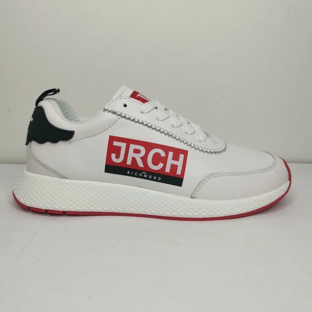$495 - JOHN RICHMOND White and Red Logo Sneaker Women's 10 (EU 40)